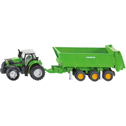 Traktor z naczepą, przyczepą i cysterną model metalowy SIKU S1848